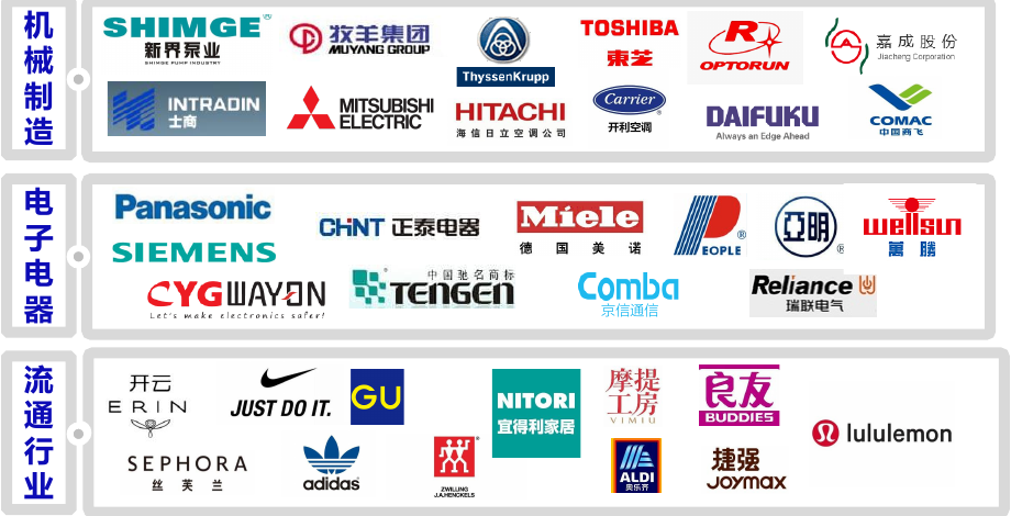 制造、电子电器与流通客户 logo 合集